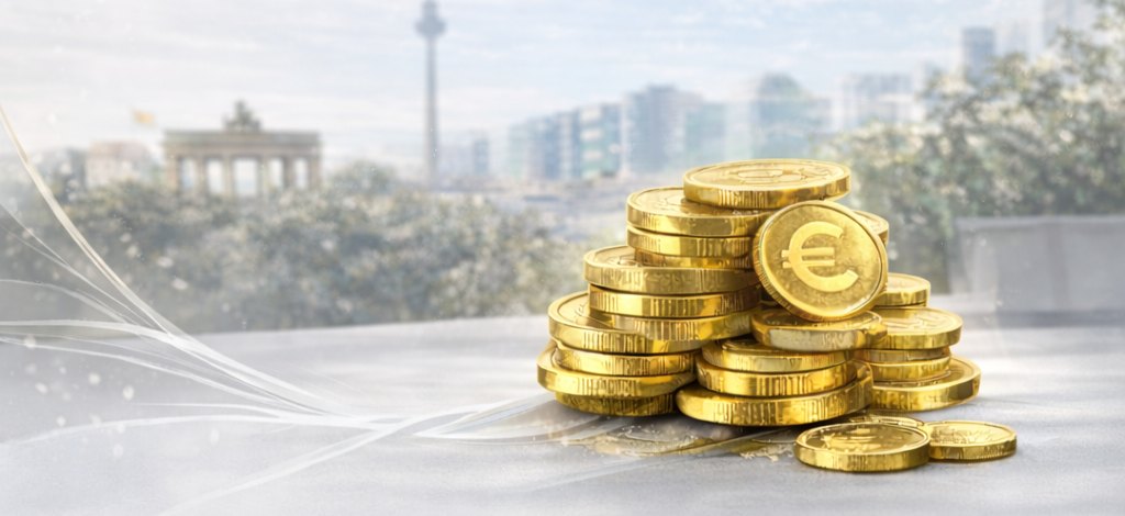 Berlin und Euro-Münzen zur KOMPASS-Förderung